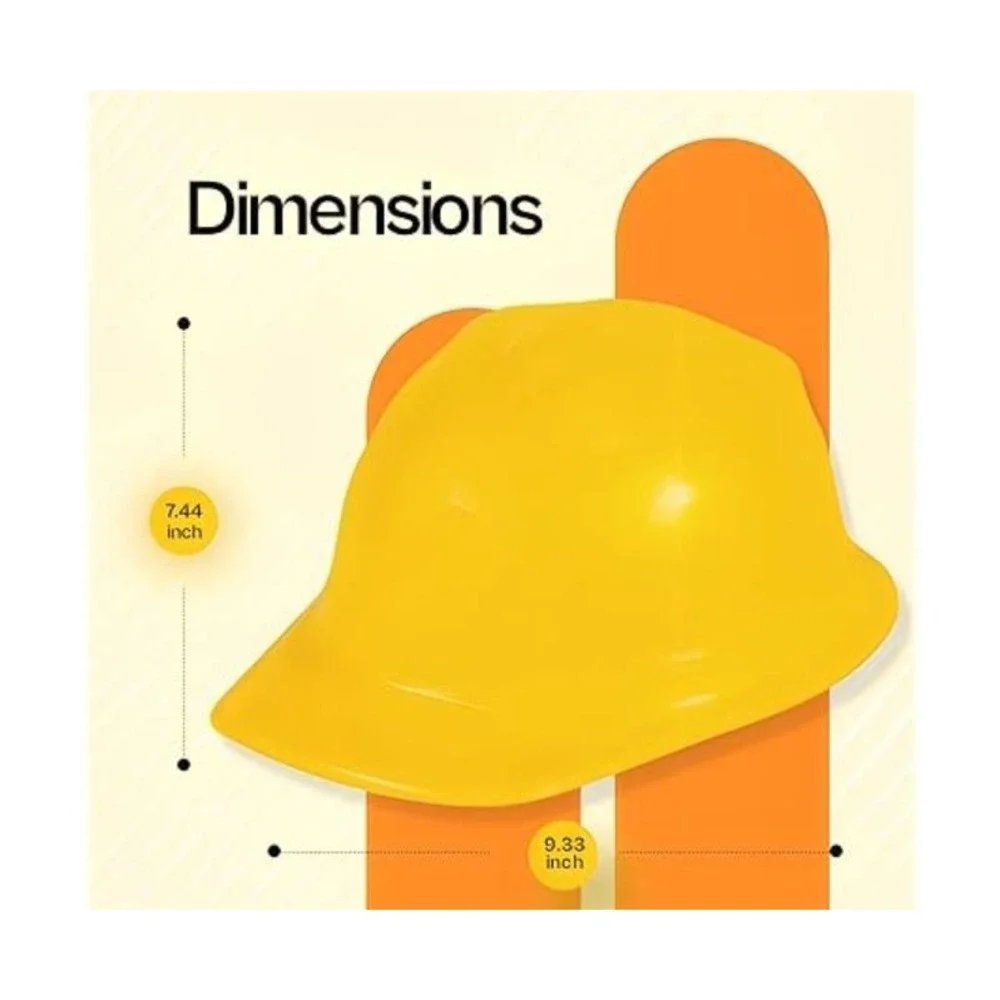 24-Pack Child Construction Hats by Funny Party Hats - Soft Plastic Helmets